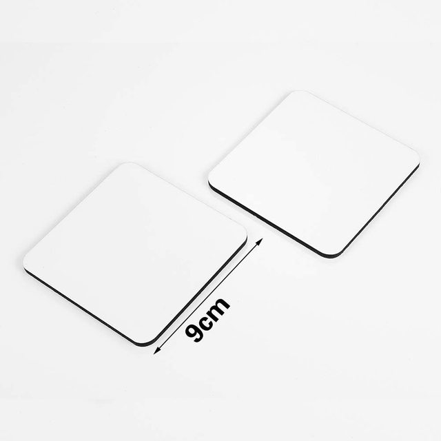 10pcs Sublimation Blank Coasters DIY Customized MDF Square Circle Hardboard  Coaster Insulation Sublimation Cup Pad Slip